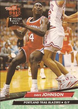 1992-93 Fleer Ultra Dave Johnson DPK, RC #198 Portland Trail Blazers