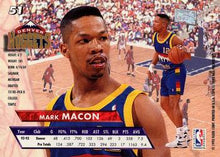 Load image into Gallery viewer, 1993-94 Fleer Ultra Mark Macon #51 Denver Nuggets
