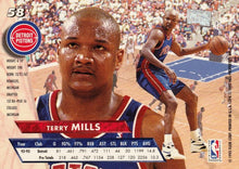 Load image into Gallery viewer, 1993-94 Fleer Ultra Terry Mills #58 Detroit Pistons
