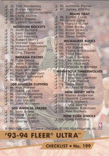 Load image into Gallery viewer, 1993-94 Fleer Ultra Checklist: 1-124 CL #199
