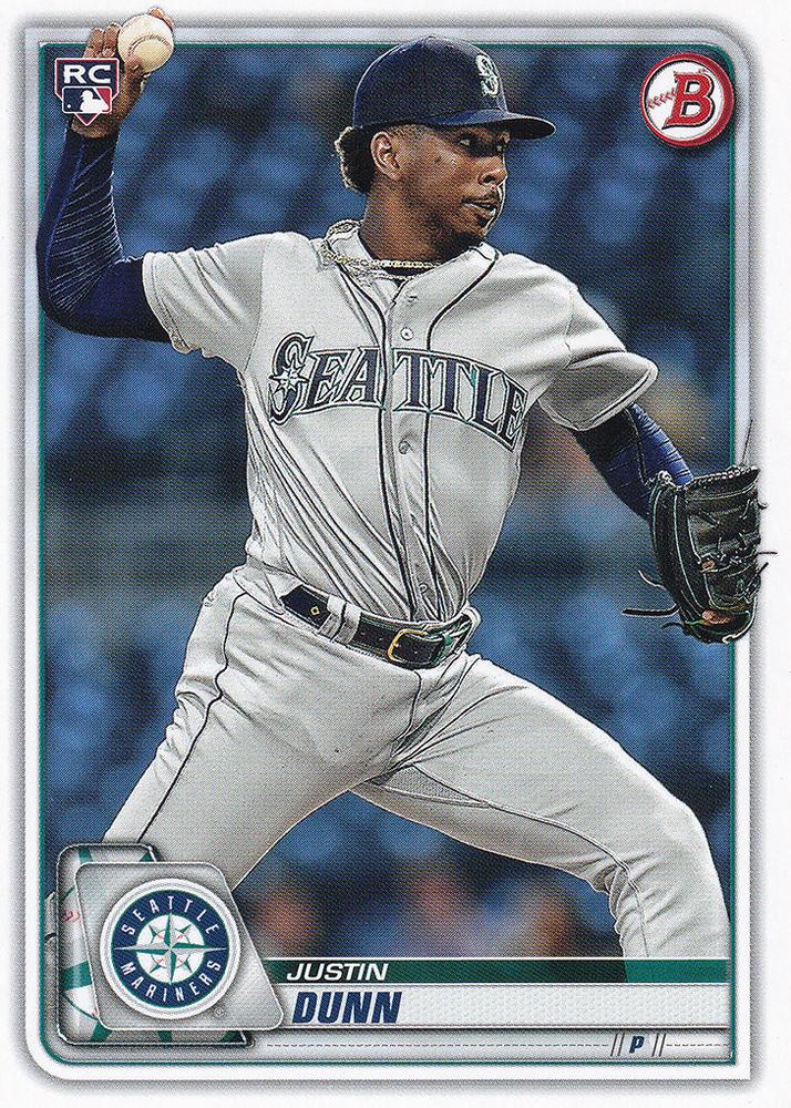 2020 Bowman Justin Dunn RC #15 Seattle Mariners