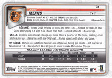 Load image into Gallery viewer, 2020 Bowman John Means #34 Baltimore Orioles
