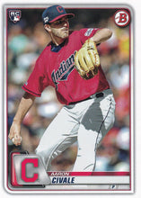 Load image into Gallery viewer, 2020 Bowman Aaron Civale RC #40 Cleveland Indians
