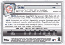 Load image into Gallery viewer, 2020 Bowman Gleyber Torres #74 New York Yankees
