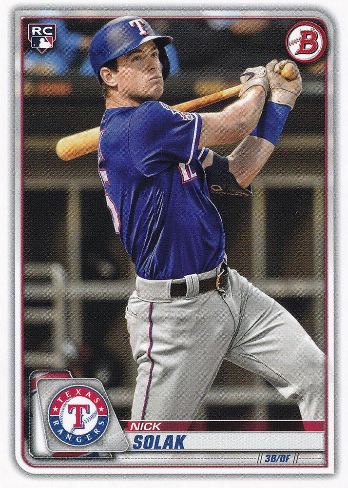 2020 Bowman Nick Solak RC #96 Texas Rangers