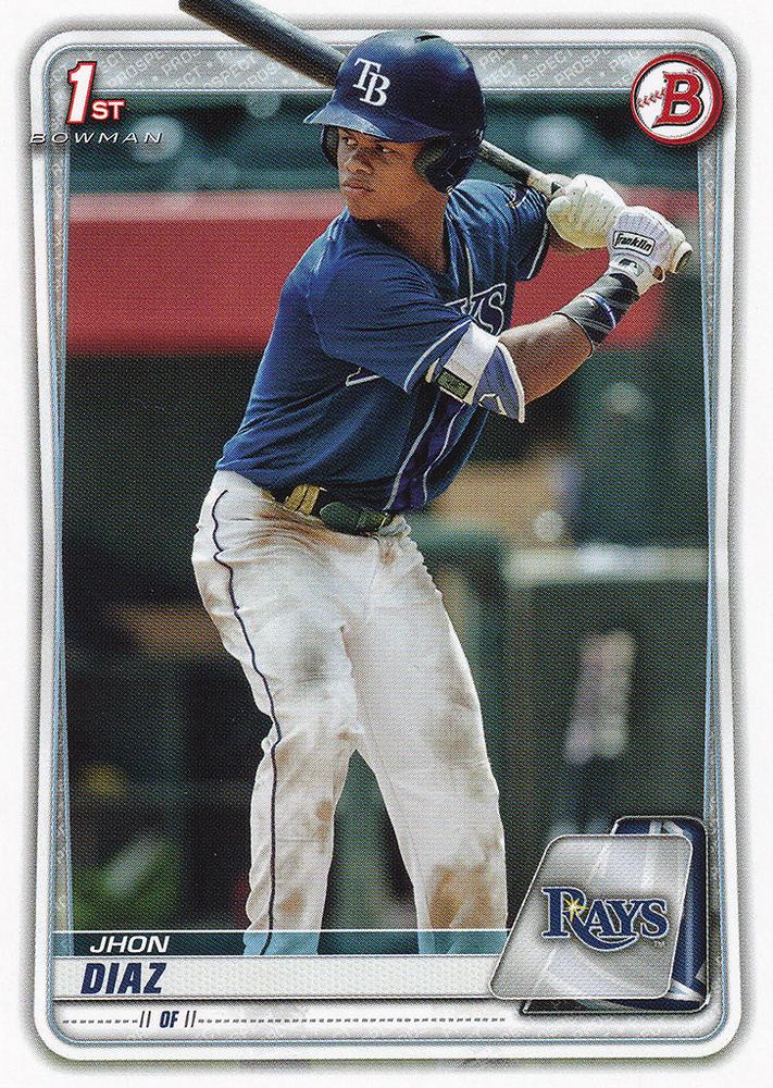 2020 Bowman Prospects Jhon Diaz BP-30 Tampa Bay Rays