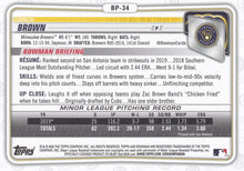 Load image into Gallery viewer, 2020 Bowman Prospects Zack Brown BP-34 Milwaukee Brewers
