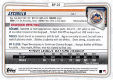 Load image into Gallery viewer, 2020 Bowman Prospects Wilfred Astudillo BP-37 New York Mets
