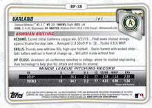 Load image into Gallery viewer, 2020 Bowman Prospects Gus Varland BP-38 Oakland Athletics
