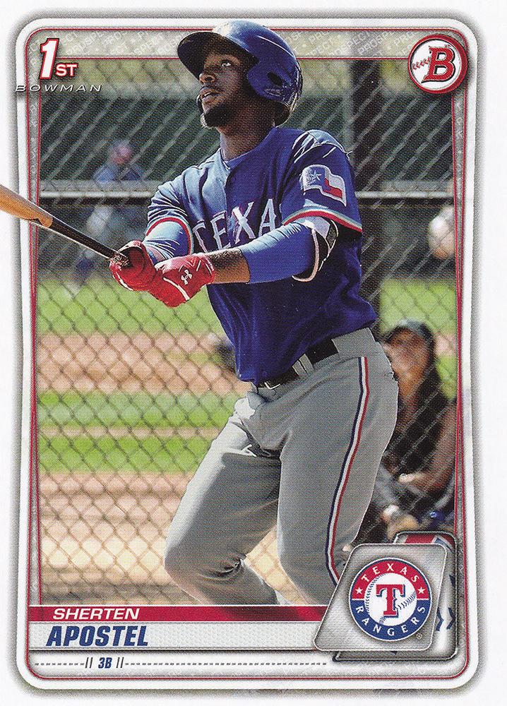 2020 Bowman Prospects Sherten Apostel BP-46 Texas Rangers