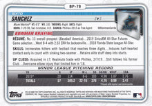 Load image into Gallery viewer, 2020 Bowman Prospects Sixto Sanchez BP-79 Miami Marlins
