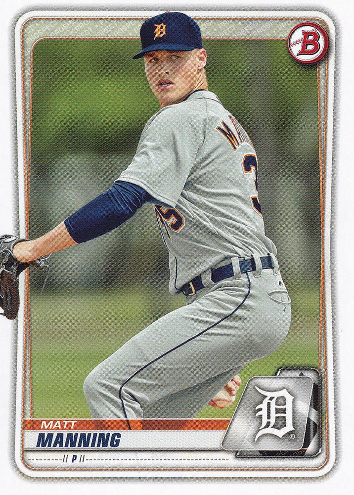 2020 Bowman Prospects Matt Manning BP-99 Detroit Tigers