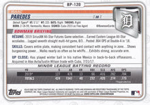 Load image into Gallery viewer, 2020 Bowman Prospects Isaac Paredes BP-120 Detroit Tigers
