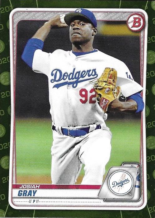 2020 Bowman 1st Prospects Camo Josiah Gray BP-48 Los Angeles Dodgers