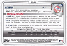 Load image into Gallery viewer, 2020 Bowman 1st Prospects Camo Everson Pereira BP-51 New York Yankees
