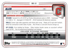Load image into Gallery viewer, 2020 Bowman Draft Logan Allen FBC BD-51 Cleveland Indians
