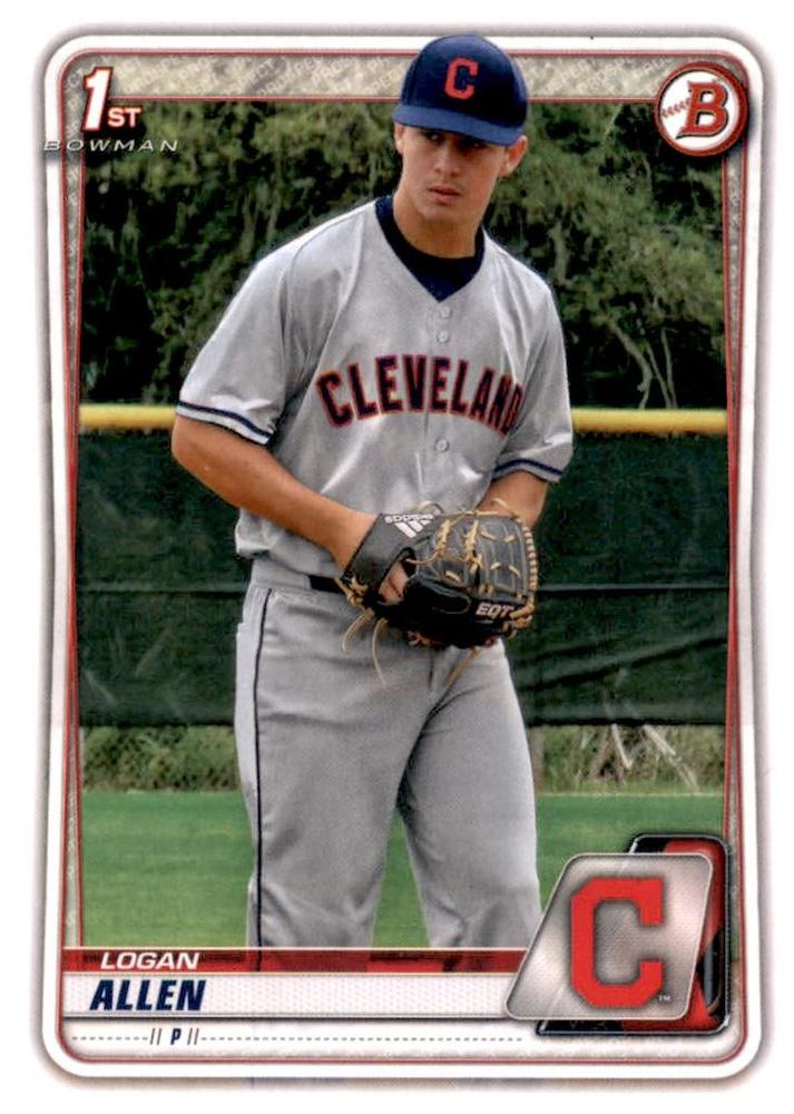 2020 Bowman Draft Logan Allen FBC BD-51 Cleveland Indians