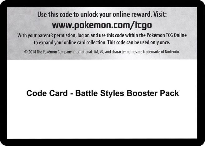 Code Card - Battle Styles Booster Pack - SWSH05: Battle Styles - Bulk of 33