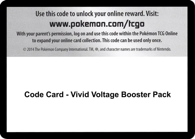 Code Card - Vivid Voltage Booster Pack - SWSH04: Vivid Voltage - Lot of 25 Code Cards