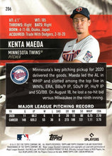 将图片加载到图库查看器，2021 Stadium Club  Kenta Maeda  #206 Minnesota Twins
