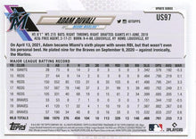 Load image into Gallery viewer, 2021 Topps Update Adam Duvall  US97 Miami Marlins
