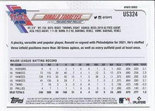 Load image into Gallery viewer, 2021 Topps Update Ronald Torreyes  US324 Philadelphia Phillies
