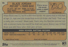 Load image into Gallery viewer, 2021 Topps Heritage Minor League Blaze Jordan #95 GCL Red Sox
