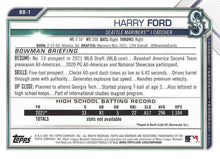 Load image into Gallery viewer, 2021 Bowman Draft Harry Ford FBC 1st Bowman BD-1 Seattle Mariners
