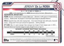 Load image into Gallery viewer, 2021 Bowman Draft Jeremy De La Rosa BD-2 Washington Nationals
