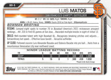 Load image into Gallery viewer, 2021 Bowman Draft Luis Matos BD-5 San Francisco Giants
