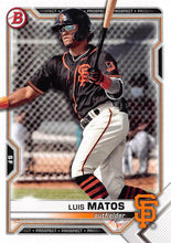 Load image into Gallery viewer, 2021 Bowman Draft Luis Matos BD-5 San Francisco Giants
