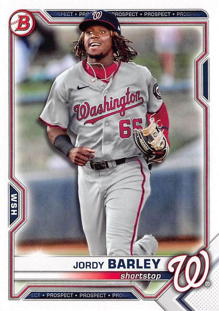 2021 Bowman Draft Jordy Barley BD-6 Washington Nationals