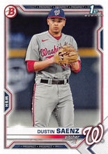 Load image into Gallery viewer, 2021 Bowman Draft Dustin Saenz FBC 1st Bowman BD-14 Washington Nationals
