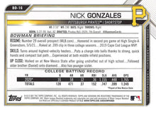 Load image into Gallery viewer, 2021 Bowman Draft Nick Gonzales BD-16 Pittsburgh Pirates
