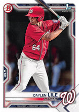 Load image into Gallery viewer, 2021 Bowman Draft Daylen Lile FBC 1st Bowman BD-18 Washington Nationals
