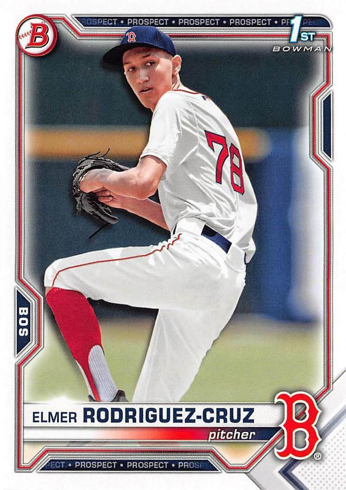 2021 Bowman Draft Elmer Rodriguez-Cruz FBC 1st Bowman BD-37 Boston Red Sox