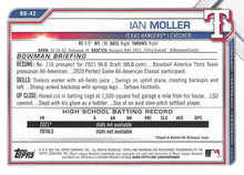 Load image into Gallery viewer, 2021 Bowman Draft Ian Moller FBC 1st Bowman BD-42 Texas Rangers
