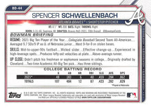 Load image into Gallery viewer, 2021 Bowman Draft Spencer Schwellenbach FBC 1st Bowman BD-44 Atlanta Braves
