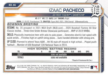 Load image into Gallery viewer, 2021 Bowman Draft Izaac Pacheco FBC 1st Bowman BD-46 Detroit Tigers
