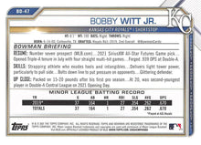 Load image into Gallery viewer, 2021 Bowman Draft Bobby Witt Jr. BD-47 Kansas City Royals
