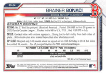 Load image into Gallery viewer, 2021 Bowman Draft Brainer Bonaci BD-54 Boston Red Sox
