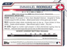 Load image into Gallery viewer, 2021 Bowman Draft Emmanuel Rodriguez BD-55 Minnesota Twins
