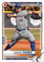 Load image into Gallery viewer, 2021 Bowman Draft Dominic Hamel FBC 1st Bowman BD-60 New York Mets
