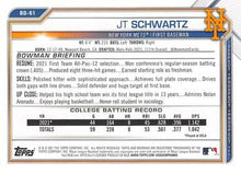 Load image into Gallery viewer, 2021 Bowman Draft JT Schwartz FBC 1st Bowman BD-61 New York Mets
