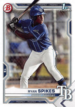 Load image into Gallery viewer, 2021 Bowman Draft Ryan Spikes FBC 1st Bowman BD-63 Tampa Bay Rays
