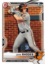 Load image into Gallery viewer, 2021 Bowman Draft John Rhodes FBC 1st Bowman BD-80 Baltimore Orioles
