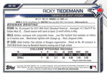 Load image into Gallery viewer, 2021 Bowman Draft Ricky Tiedemann FBC 1st Bowman BD-89 Toronto Blue Jays
