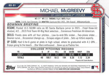 Load image into Gallery viewer, 2021 Bowman Draft Michael McGreevy FBC 1st Bowman BD-91 St. Louis Cardinals
