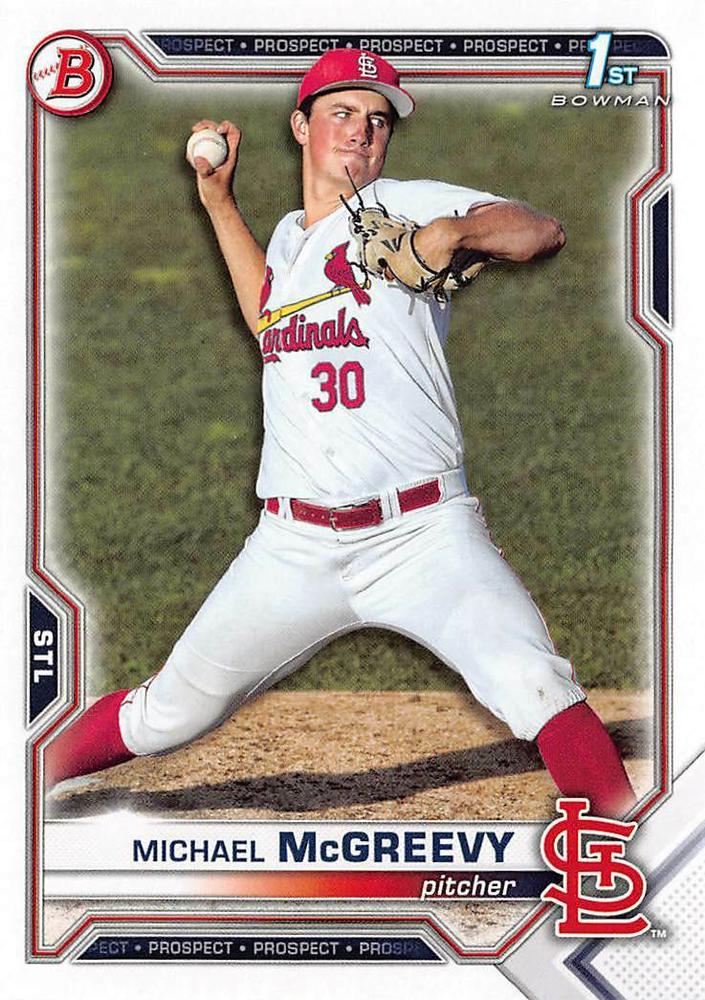 2021 Bowman Draft Michael McGreevy FBC 1st Bowman BD-91 St. Louis Cardinals