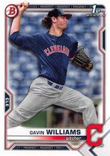 Load image into Gallery viewer, 2021 Bowman Draft Gavin Williams FBC 1st Bowman BD-93 Cleveland Indians
